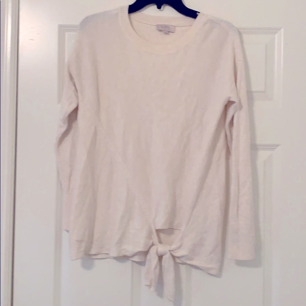 Loft long sleeved cream colored sweater Sz XS